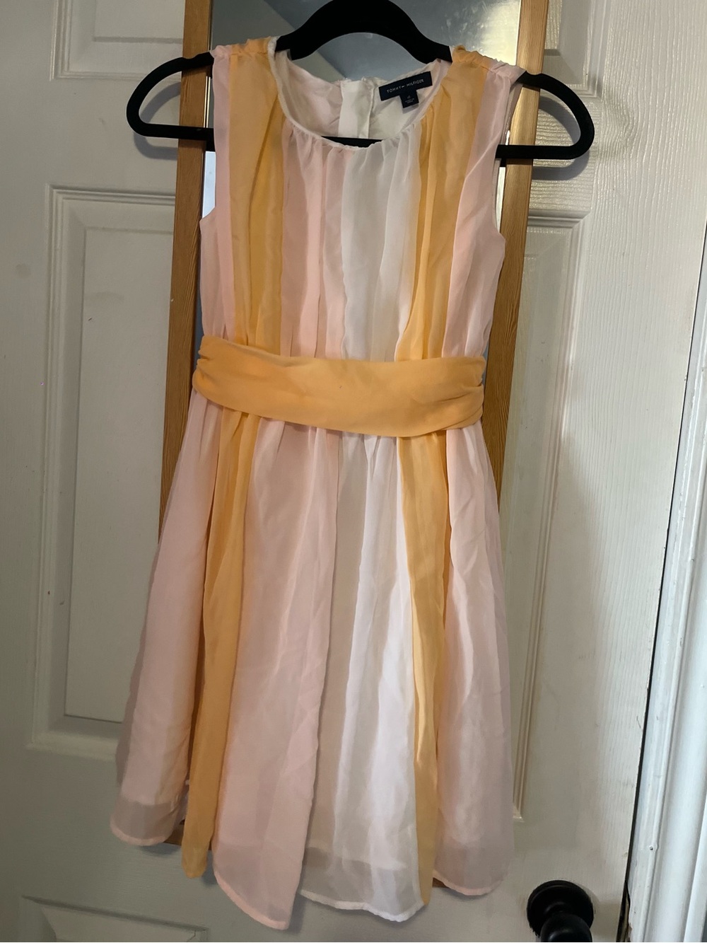 Girl’s Dress Size 10 Tommy Hilfiger Girls' Party Dress, Peach, Pink & White